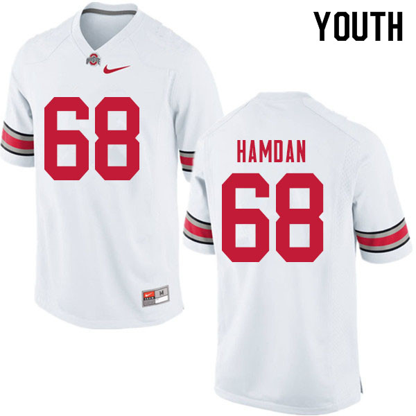 Youth #68 Zaid Hamdan Ohio State Buckeyes College Football Jerseys Sale-White